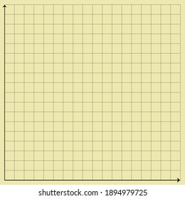 Cream graph paper with black lines and black xy lines