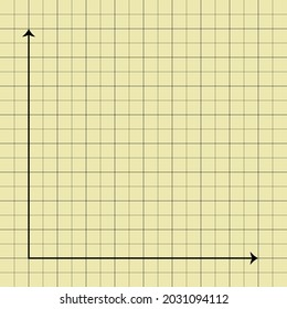 Cream graph paper with black lines with a black x axis and a black y axis