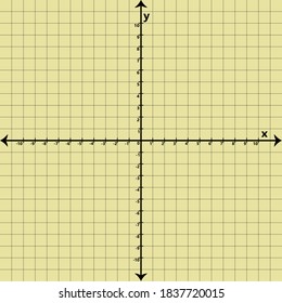 Cream graph paper with black XY axis lines.