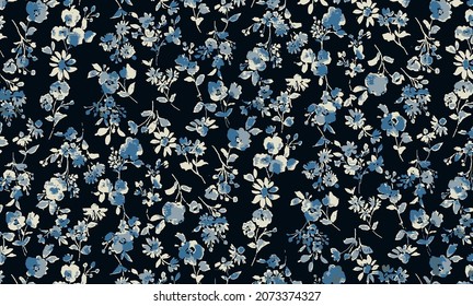 cream and gray small flowers illustration with black background vector digital image