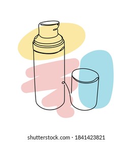Cream in a hand drawn linear style.