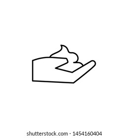 cream, hand icon. Simple thin line, outline illustration of Beauty icons for UI and UX, website or mobile application