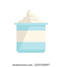 Icono de desayuno sano crema vector plano. Platos. Almuerzo de comida aislado