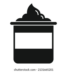Cream healthy breakfast icon simple vector. Food plate. Meal lunch