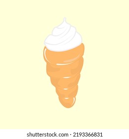 cream horn desert illustration vector