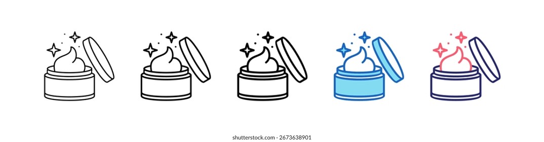 Ícone Cream Em 5 Estilos Diferentes Conjunto Coleção.