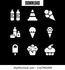 cream icon. 9 cream vector set. cone, cupcake, ice cream and cosmetic icons for web and design about cream theme