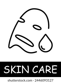 Cream icon. Essence of body care, health, and beauty, girl, woman, skin care, maquillage, human silhouette, simplicity, physical health, self confidence. Korean cosmetics and personal care concept.