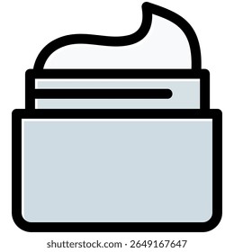 cream icon in flat outline offset style