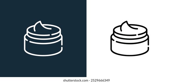 ícone de creme isolado em cores brancas e pretas. creme delinear ícone vetorial linear da coleção do banheiro para aplicativos móveis, web e ui.