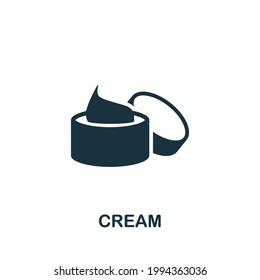 Cream icon. Monochrome simple element from sauna collection. Creative Cream icon for web design, templates, infographics and more