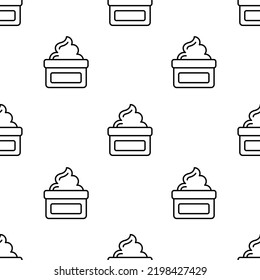 cream icon pattern. Seamless cream pattern on white background.