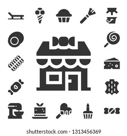 cream icon set. 17 filled cream icons.  Simple modern icons about  - Beach, Gummy, Hair curler, Candy shop, Candy, Lollipop, Cheese, Skin, Beater, Ice cream, Mousse, Cupcake, Makeup