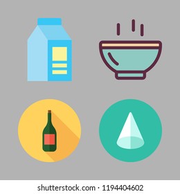 cream icon set. vector set about products, milk, soup and cone icons set.
