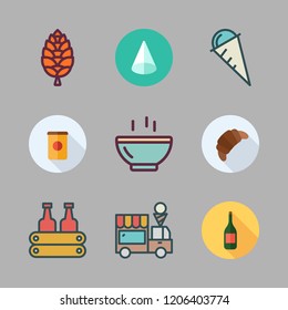cream icon set. vector set about milk, ice cream, soup and cone icons set.