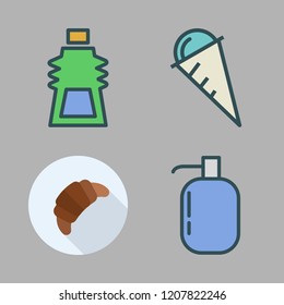 cream icon set. vector set about ice cream, liquid soap, gel and products icons set.