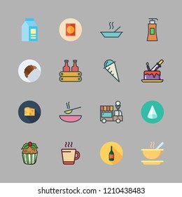 cream icon set. vector set about cone, products, hot drink and ice cream icons set.