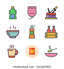 cream icon set. vector set about liquid soap, gel, milk and cake icons set.
