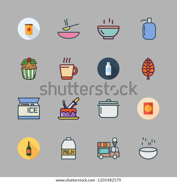 Cream Icon Set Vector Set About Stock Vector (Royalty Free) 1205482579