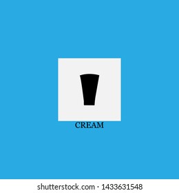 cream icon sign signifier vector