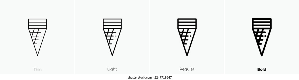 cream icon. Thin, Light Regular And Bold style design isolated on white background