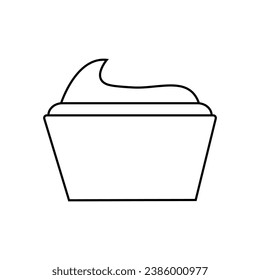 Vector de icono de crema. Signo de ilustración cosmética. Símbolo de pomada o logotipo.