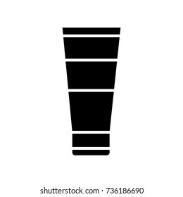 cream icon, vector illustration, black sign on isolated background