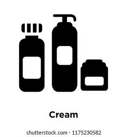 Cream icon vector isolated on white background, logo concept of Cream sign on transparent background, filled black symbol