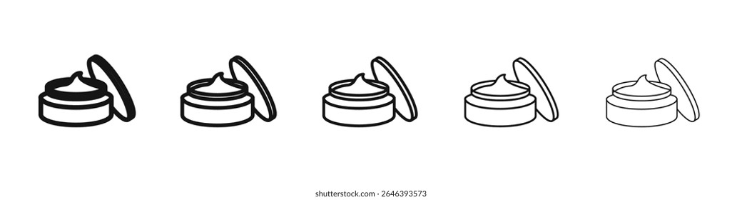 Cream icon vector outline set illustration sign