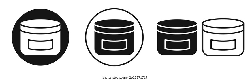 Cream icons set in solid black and stroke line style