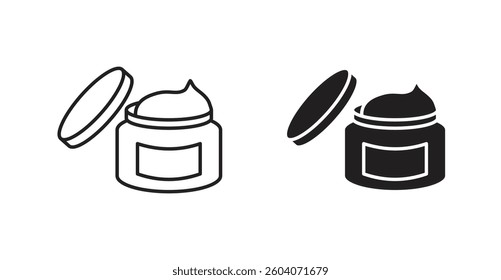 Cream icons in solid black and outlined style