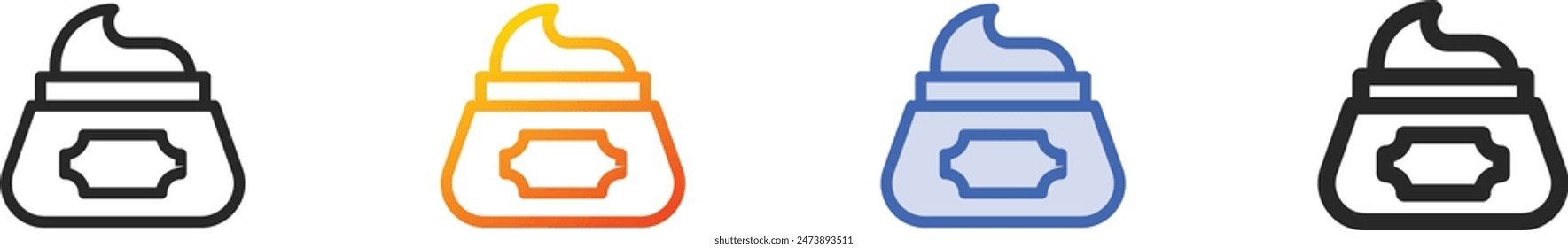 cream icon.Thin Linear, Gradient, Blue Stroke and bold Style Design Isolated On White Background