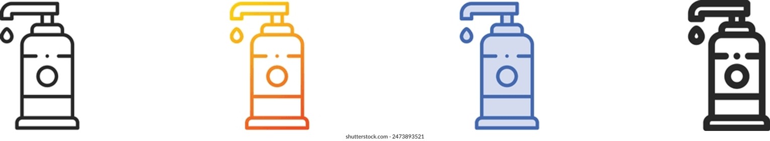cream icon.Thin Linear, Gradient, Blue Stroke and bold Style Design Isolated On White Background