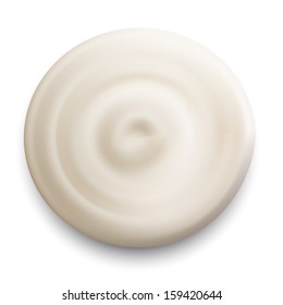 Crema aislada de fondo blanco. Ilustración del vector