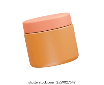 Cream jar. Cosmetic jar mock up icon illustration