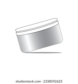 Cream jar. Cosmetic jar mockup, Round white bottle. container blank. Realistic clear body skin beauty cream, corporate branding identity simple can, vector mockup. 3d pot