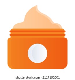 Icono de tarro crema en diseño plano 

