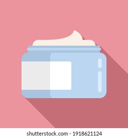 Cream jar icon. Flat illustration of cream jar vector icon for web design