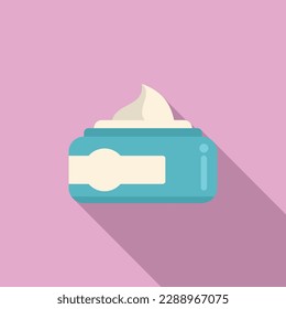 Cream jar icon flat vector. Cosmetic care. Beauty care