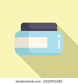 Cream jar icon flat vector. Wig face portrait. Model beauty salon