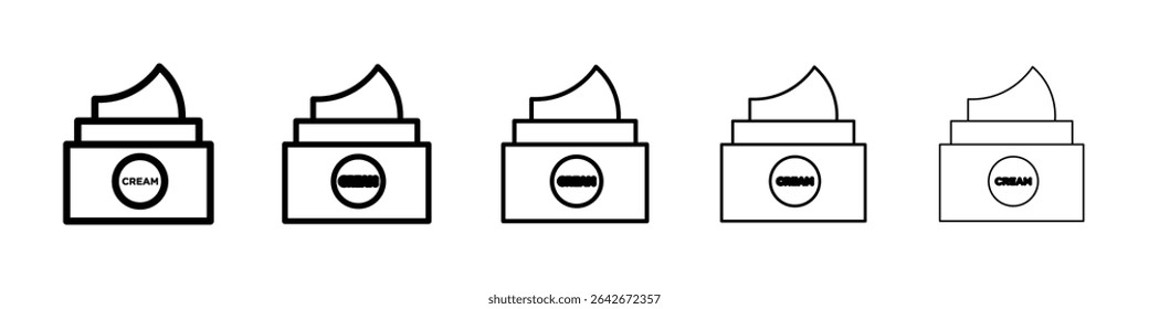 Cream jar icon isolated vector on white background set