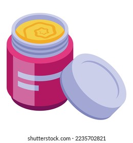 Creme-Glas-Icon isometrische Vektorgrafik. Gesichtshaut. Kosmetikprodukt