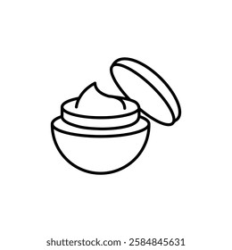 Cream jar icon Thin line art isolated