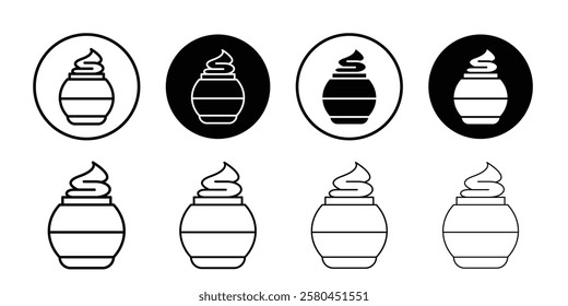 Cream jar icon Vector logo outline