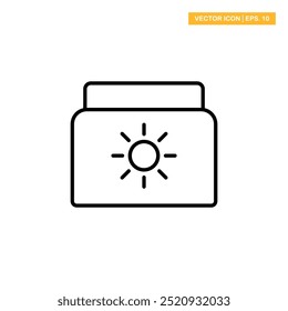 Cream Jar, Sunscreen icon vector design illustration