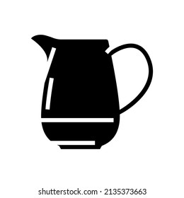 cream jug glyph icon vector. cream jug sign. isolated contour symbol black illustration