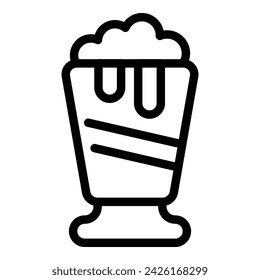 Cream latte drink icon outline vector. Cafe cream. Topping food