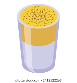Icono de latte crema vector isométrico. Bebe café dalgona. Postre de restaurante