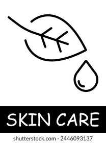 Cream, leaf icon. Essence of body care, natural product, health, and beauty, girl, woman, skin care, maquillage, simplicity, physical health, self confidence. Korean cosmetics, personal care concept.