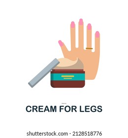 Cream For Legs flat icon. Colored element sign from cosmetics collection. Flat Cream For Legs icon sign for web design, infographics and more.